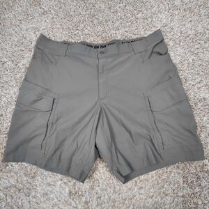 Duluth Trading Co Flex Dry On The Fly Cargo Shorts Mens 46 Gray Relaxed Fit
